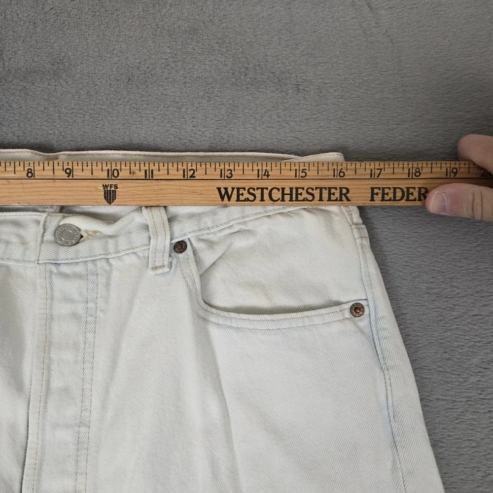 Vintage Levis 501 Jeans Mens 35x32 (Fit 32x30) White Straight Button Fly USA 80s